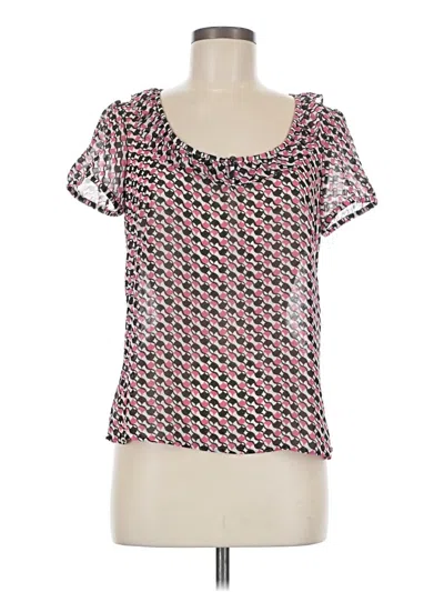 Ann Taylor Loft Short Sleeve Blouse In Burgundy