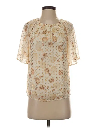 Ann Taylor Loft Short Sleeve Blouse In Gold