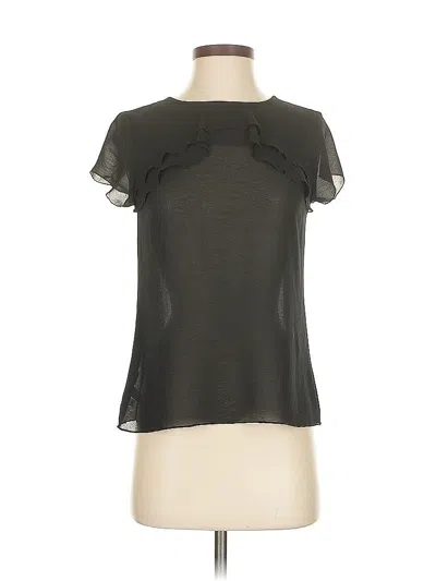 Pre-owned Ann Taylor Loft Short Sleeve Blouse In Gray