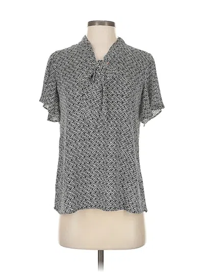 Pre-owned Ann Taylor Loft Short Sleeve Blouse In Gray