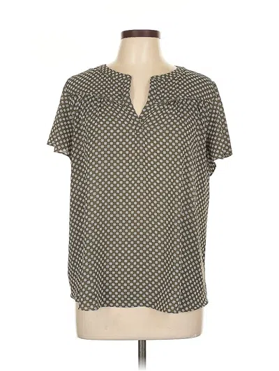 Pre-owned Ann Taylor Loft Short Sleeve Blouse In Gray