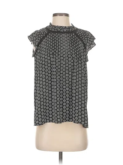 Pre-owned Ann Taylor Loft Short Sleeve Blouse In Gray