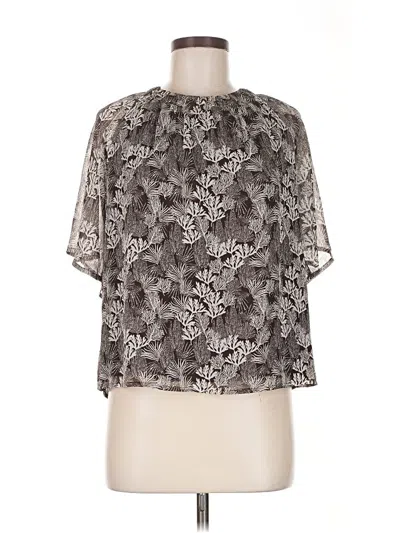 Pre-owned Ann Taylor Loft Short Sleeve Blouse In Gray