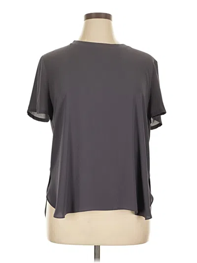 Pre-owned Ann Taylor Loft Short Sleeve Blouse In Gray