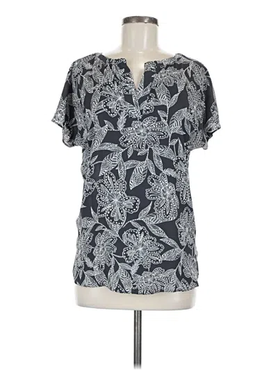 Pre-owned Ann Taylor Loft Short Sleeve Blouse In Gray