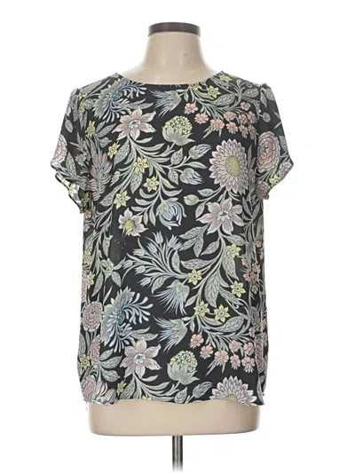 Pre-owned Ann Taylor Loft Short Sleeve Blouse In Gray