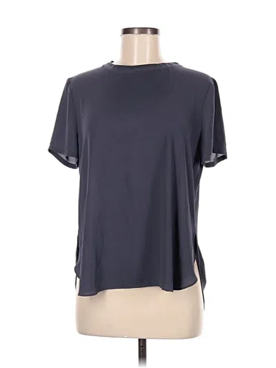 Pre-owned Ann Taylor Loft Short Sleeve Blouse In Gray