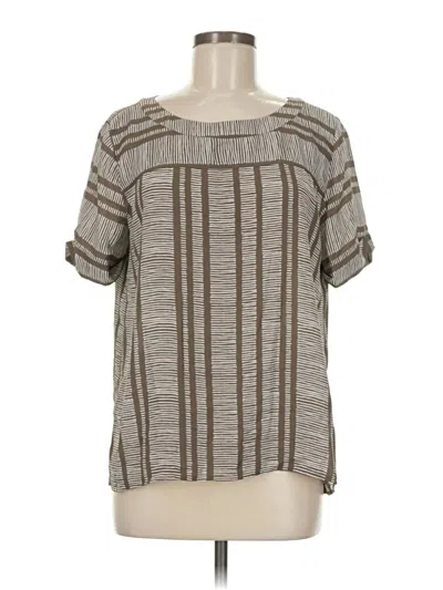 Pre-owned Ann Taylor Loft Short Sleeve Blouse In Gray