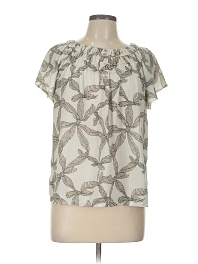 Pre-owned Ann Taylor Loft Short Sleeve Blouse In Gray