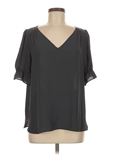 Pre-owned Ann Taylor Loft Short Sleeve Blouse In Gray