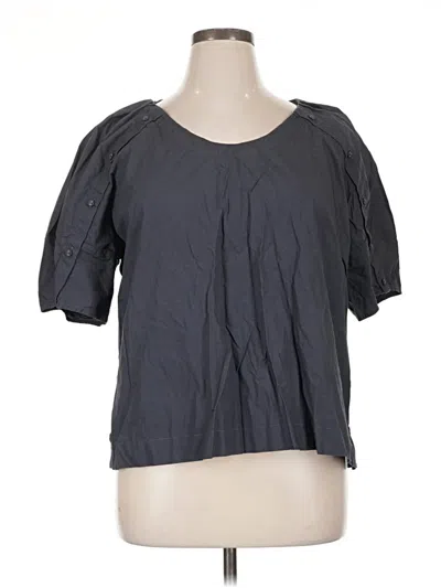 Pre-owned Ann Taylor Loft Short Sleeve Blouse In Gray