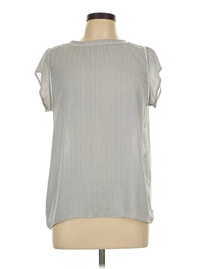 Pre-owned Ann Taylor Loft Short Sleeve Blouse In Gray