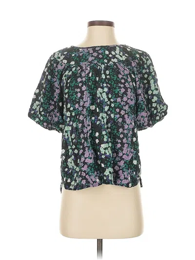 Pre-owned Ann Taylor Loft Short Sleeve Blouse In Green