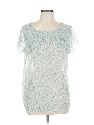 Pre-owned Ann Taylor Loft Short Sleeve Blouse In Green