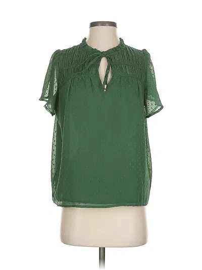 Pre-owned Ann Taylor Loft Short Sleeve Blouse In Green