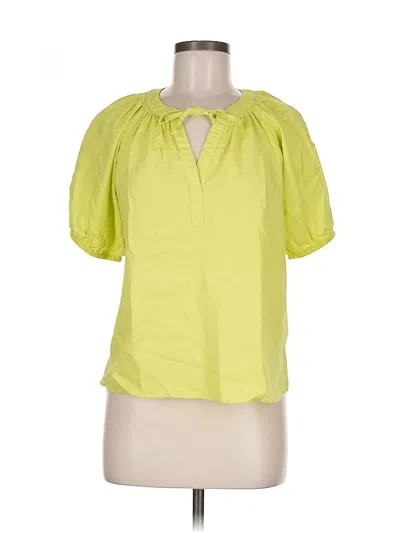 Pre-owned Ann Taylor Loft Short Sleeve Blouse In Green