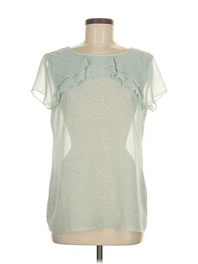 Pre-owned Ann Taylor Loft Short Sleeve Blouse In Green