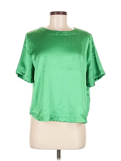 Pre-owned Ann Taylor Loft Short Sleeve Blouse In Green