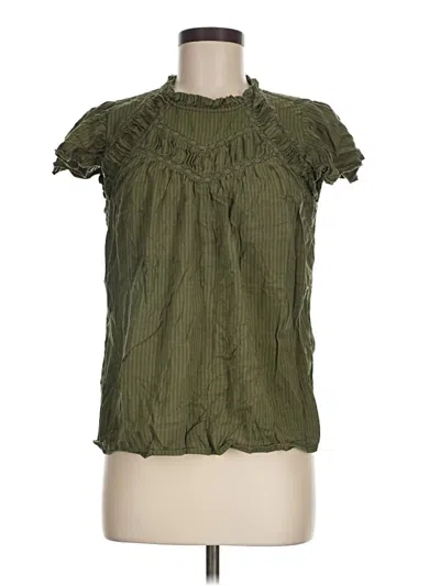 Pre-owned Ann Taylor Loft Short Sleeve Blouse In Green
