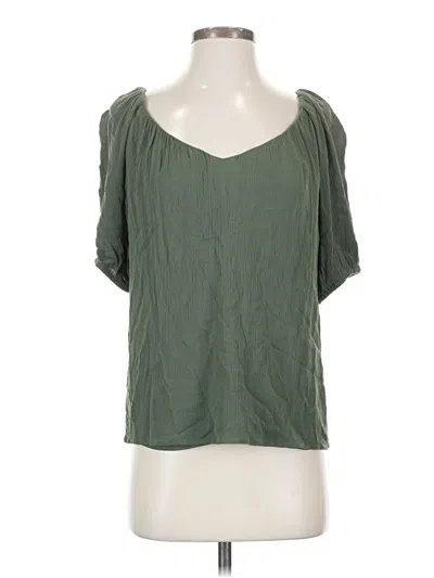 Pre-owned Ann Taylor Loft Short Sleeve Blouse In Green