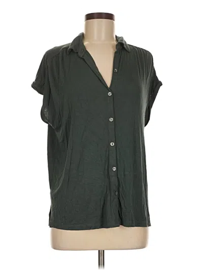 Pre-owned Ann Taylor Loft Short Sleeve Blouse In Green