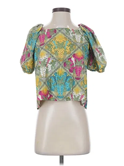 Ann Taylor Loft Short Sleeve Blouse In Green