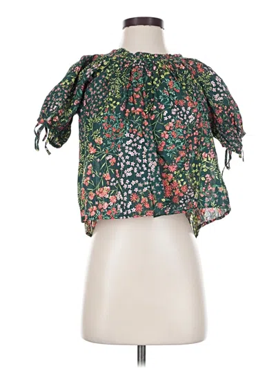 Ann Taylor Loft Short Sleeve Blouse In Multi