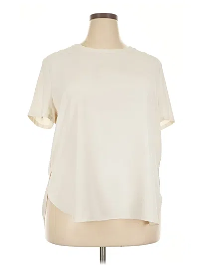 Pre-owned Ann Taylor Loft Short Sleeve Blouse In Ivory