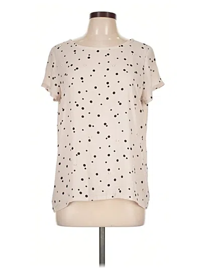 Ann Taylor Loft Short Sleeve Blouse In Neutral