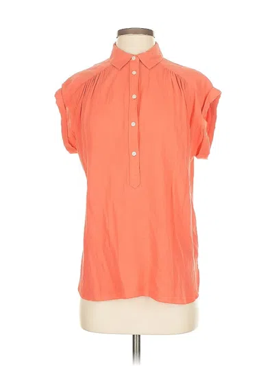 Pre-owned Ann Taylor Loft Short Sleeve Blouse In Orange