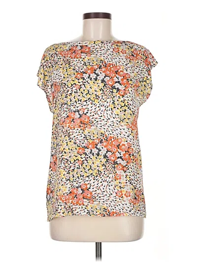 Pre-owned Ann Taylor Loft Short Sleeve Blouse In Orange