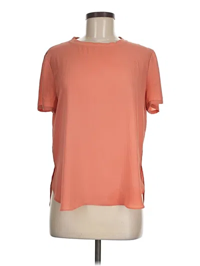Pre-owned Ann Taylor Loft Short Sleeve Blouse In Orange