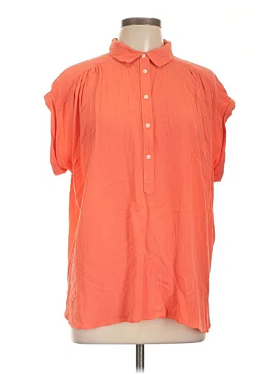 Ann Taylor Loft Short Sleeve Blouse In Orange