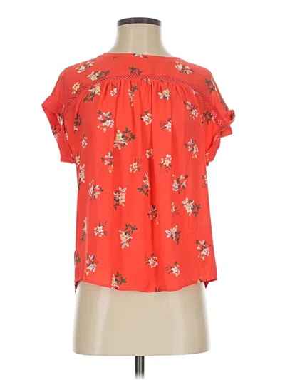 Ann Taylor Loft Short Sleeve Blouse In Orange