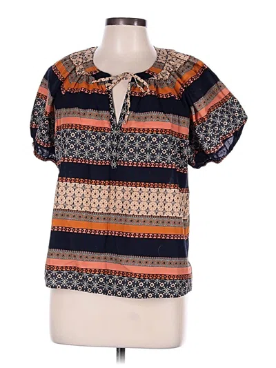 Pre-owned Ann Taylor Loft Short Sleeve Blouse In Orange