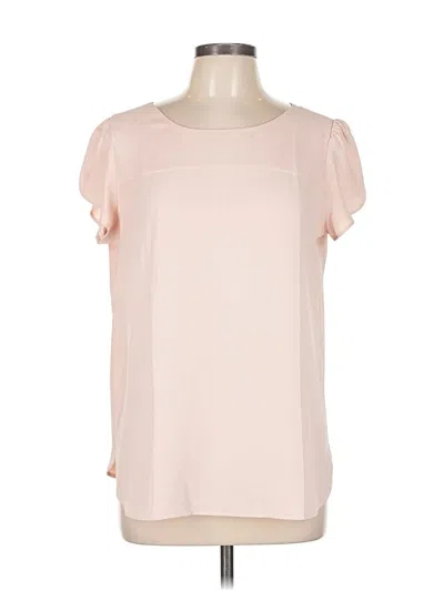 Pre-owned Ann Taylor Loft Short Sleeve Blouse In Pink