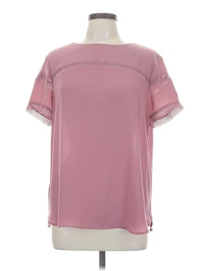 Pre-owned Ann Taylor Loft Short Sleeve Blouse In Pink