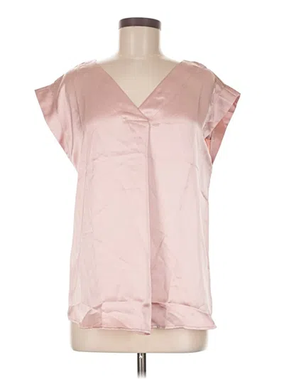 Pre-owned Ann Taylor Loft Short Sleeve Blouse In Pink