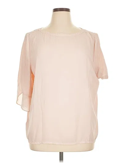 Pre-owned Ann Taylor Loft Short Sleeve Blouse In Pink
