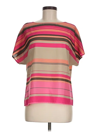 Pre-owned Ann Taylor Loft Short Sleeve Blouse In Pink
