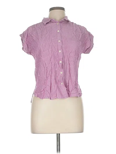 Pre-owned Ann Taylor Loft Short Sleeve Blouse In Pink
