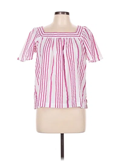 Pre-owned Ann Taylor Loft Short Sleeve Blouse In Pink