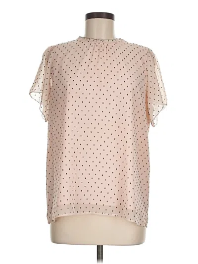 Pre-owned Ann Taylor Loft Short Sleeve Blouse In Pink