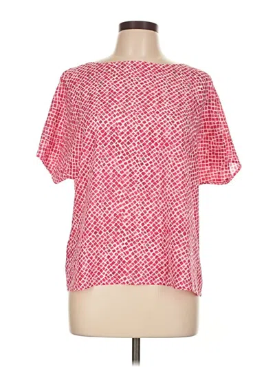 Pre-owned Ann Taylor Loft Short Sleeve Blouse In Pink