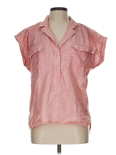 Pre-owned Ann Taylor Loft Short Sleeve Blouse In Pink