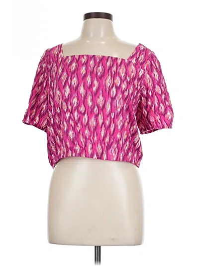 Ann Taylor Loft Short Sleeve Blouse In Pink