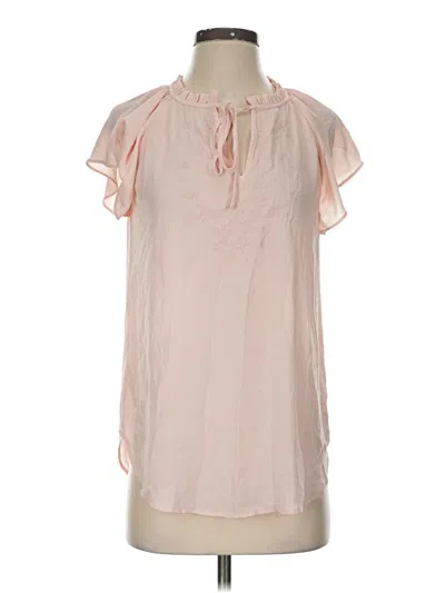 Pre-owned Ann Taylor Loft Short Sleeve Blouse In Pink