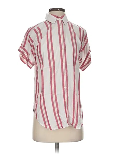 Pre-owned Ann Taylor Loft Short Sleeve Blouse In Pink