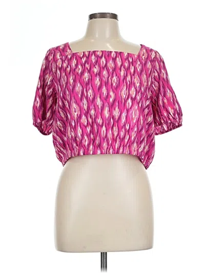 Ann Taylor Loft Short Sleeve Blouse In Pink