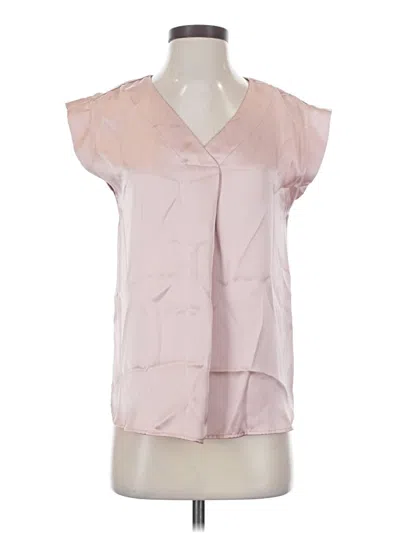 Pre-owned Ann Taylor Loft Short Sleeve Blouse In Pink